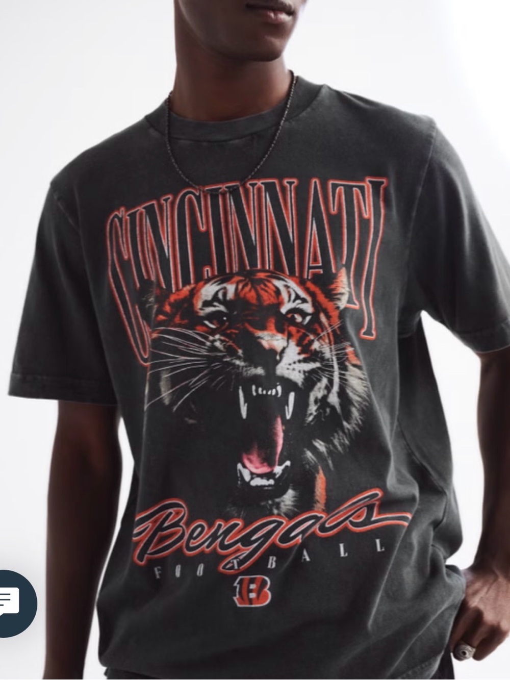 Abercrombie & Fitch Black Tee with Orange and White Cincinnati Tiger Graphic